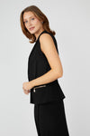 251049 Peplum Chiffon Panel Twill Suiting Waistcoat