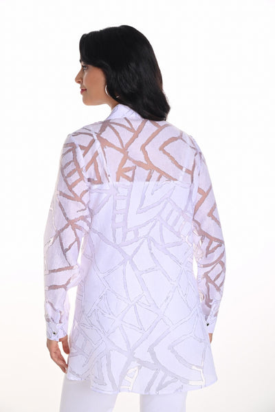251107  Semi-sheer Rayon Linen Blend Shirt