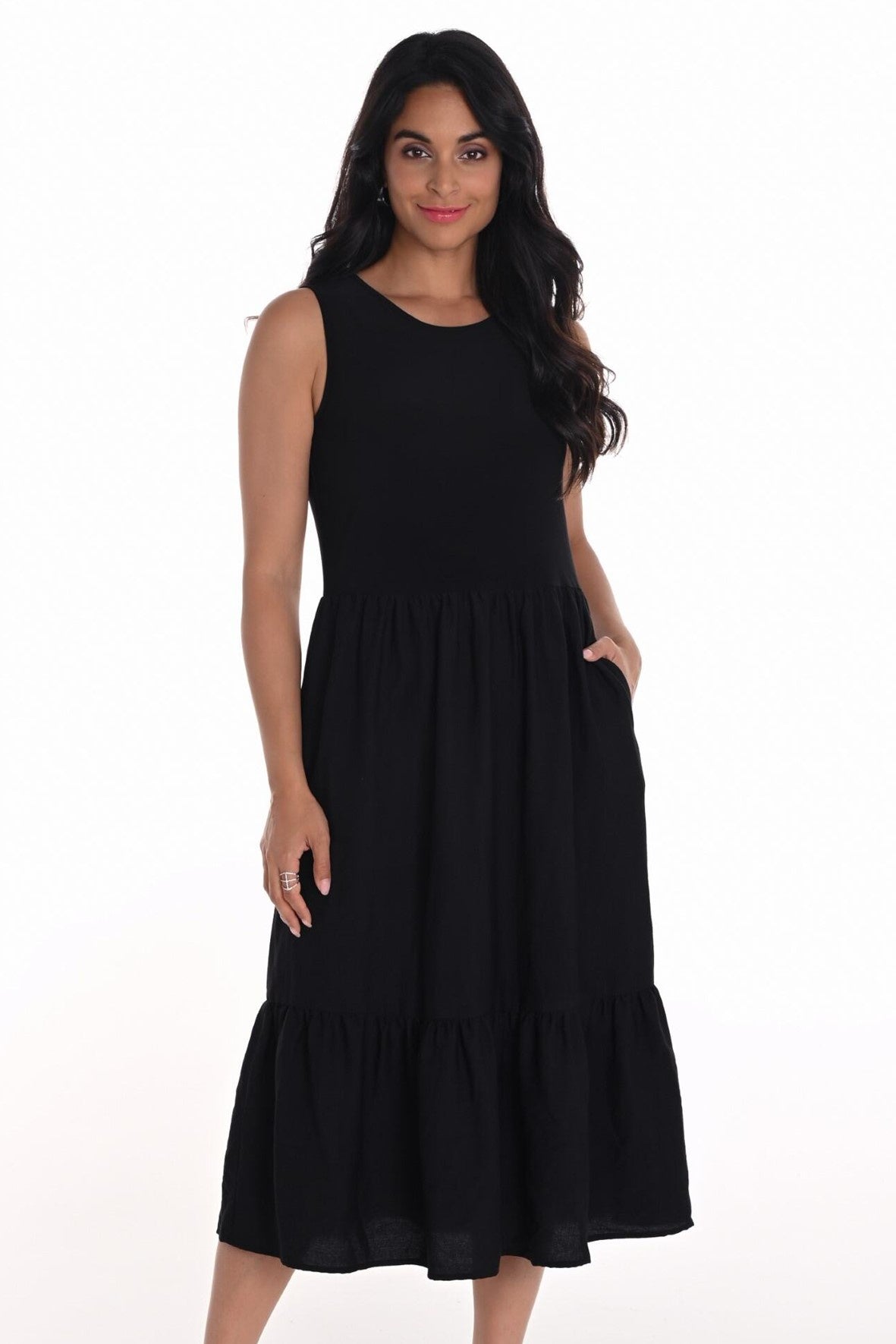 251110 Bow Bodice Layered Gather Dress