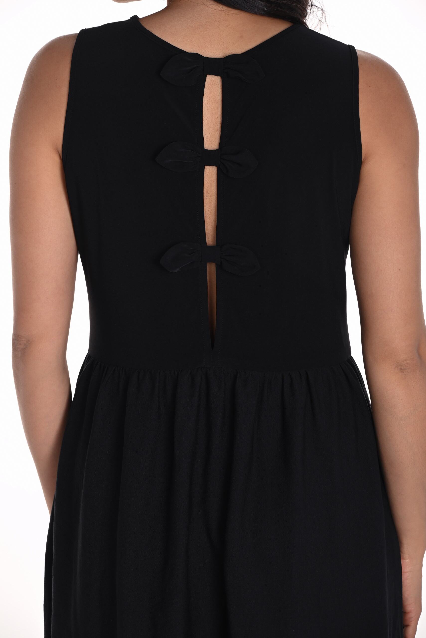 251110 Bow Bodice Layered Gather Dress