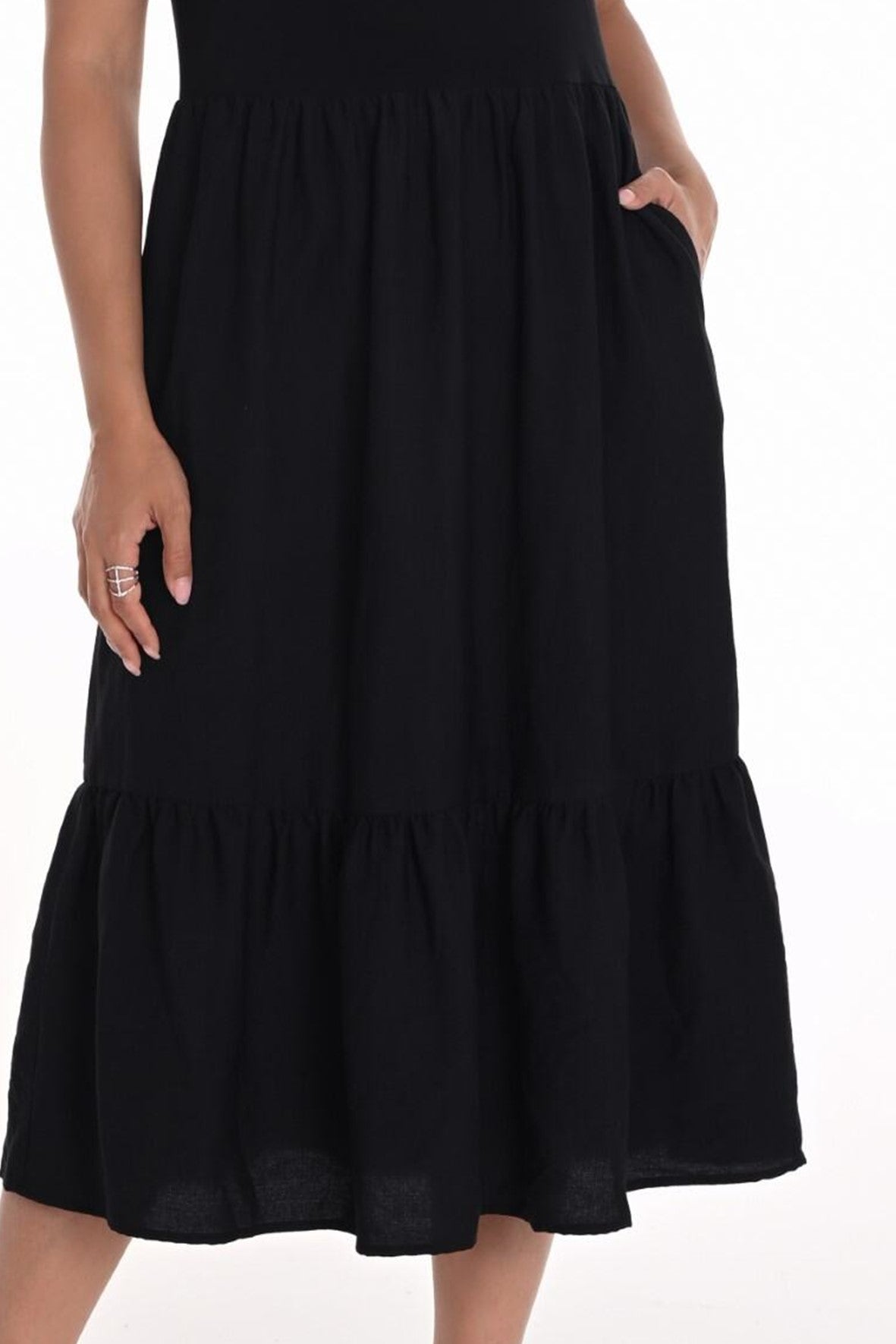 251110 Bow Bodice Layered Gather Dress