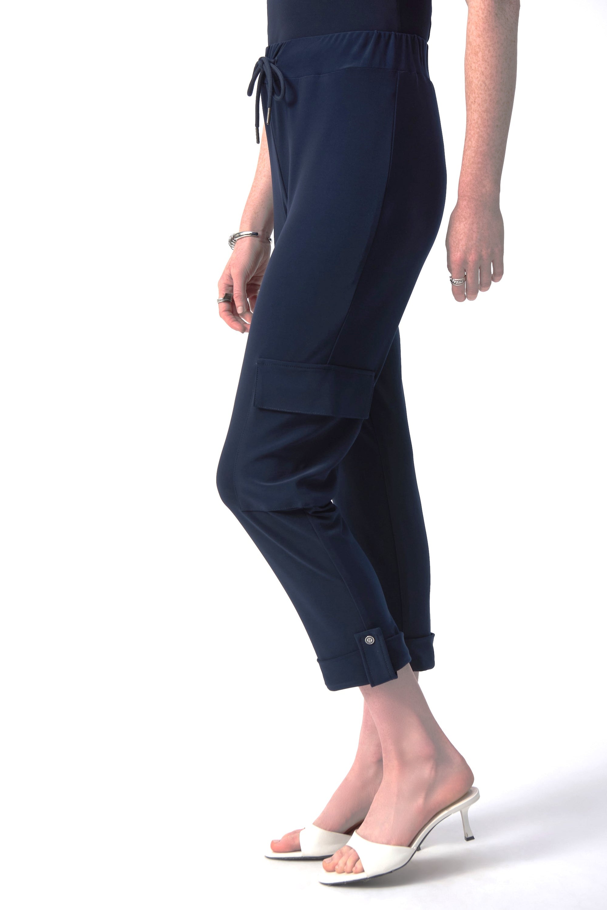 251113 Euro Knit Slim Leg Ankle Length Cargo Pant