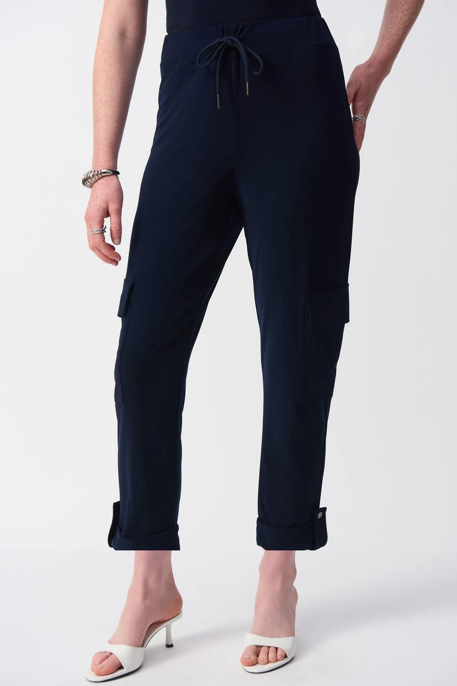 251113 Euro Knit Slim Leg Ankle Length Cargo Pant