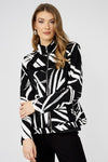 251129 Zip Front Bold Print Panel Jacket