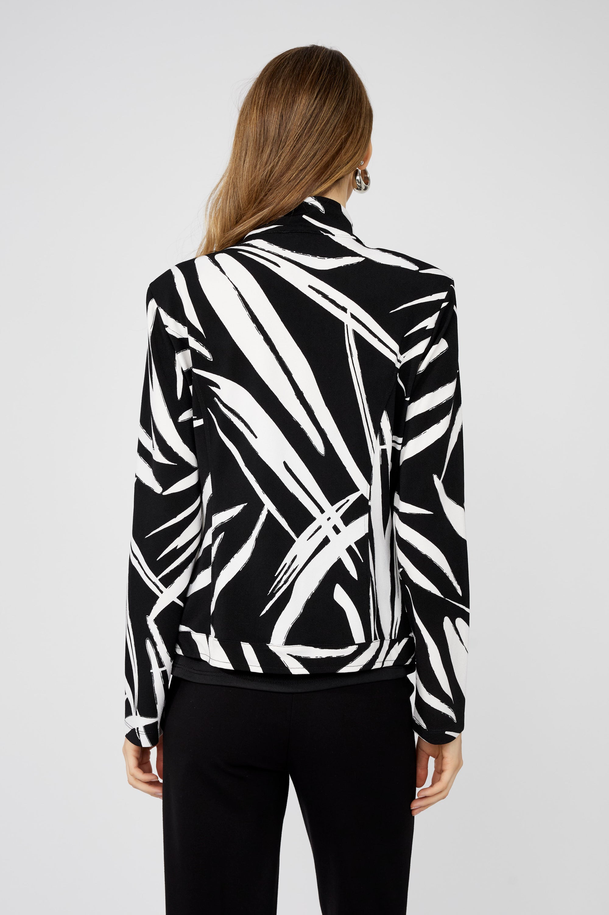 251129 Zip Front Bold Print Panel Jacket