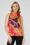 251219 Chic Sleeveless Satin Print Top