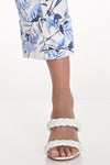 251244 Flat Band Floral Print Cuff Pant