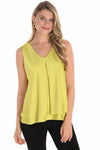 251250 V-Neck Luster Satin S/Less Layer Top