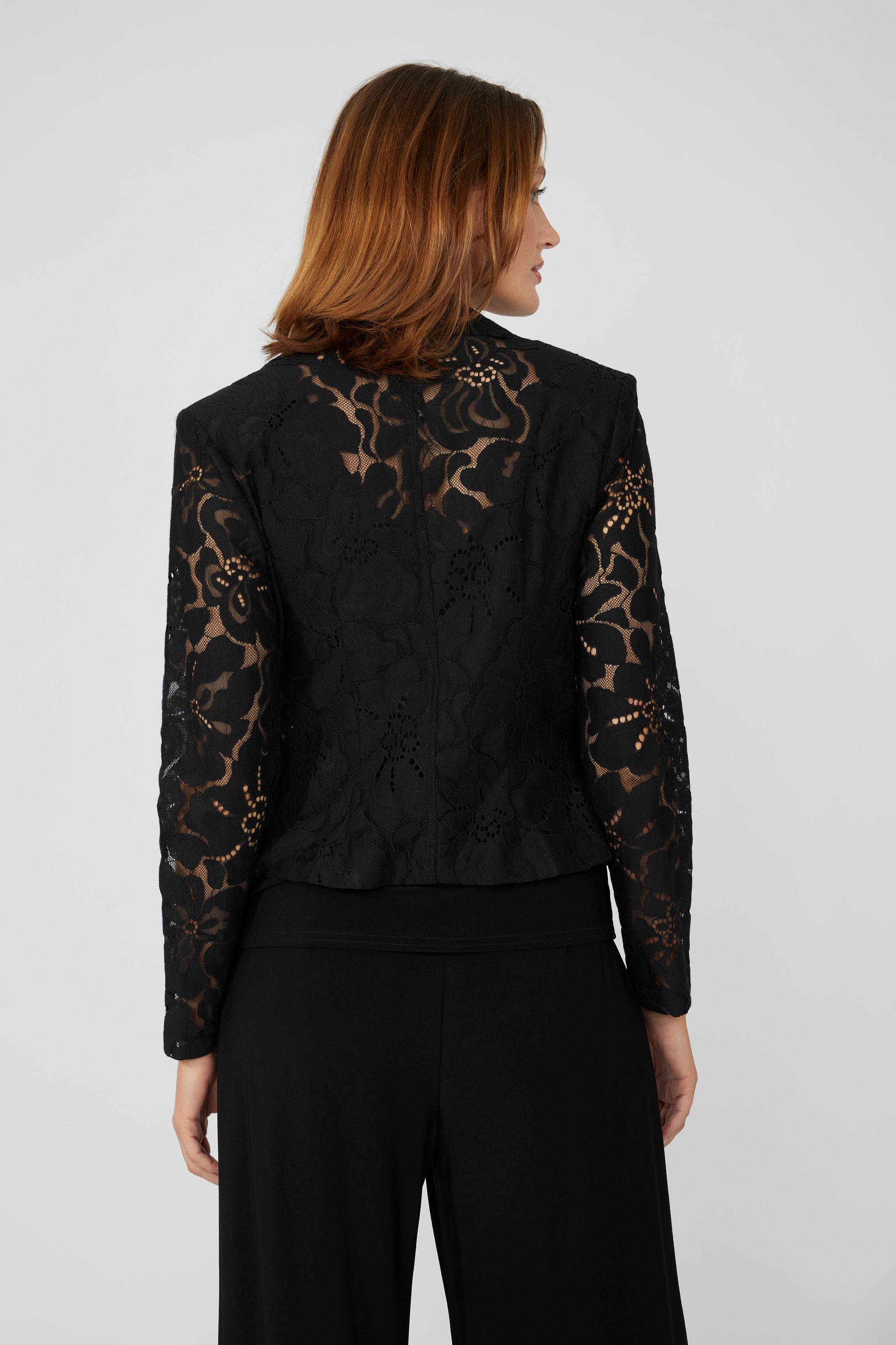 251268 Gold Zip Hook Front Lace Sleeve Biker Jacket