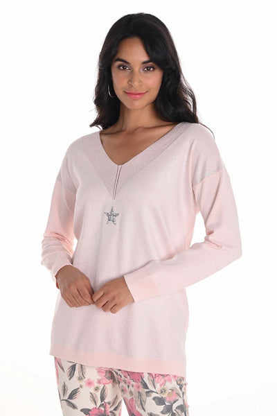 251503  Soft V Star Knit Sweater