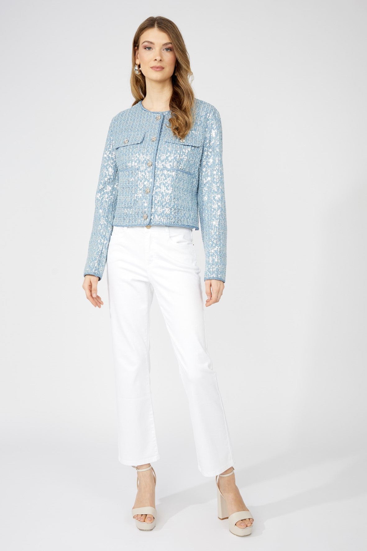 251512 Blue Shimmer Evening Jacket