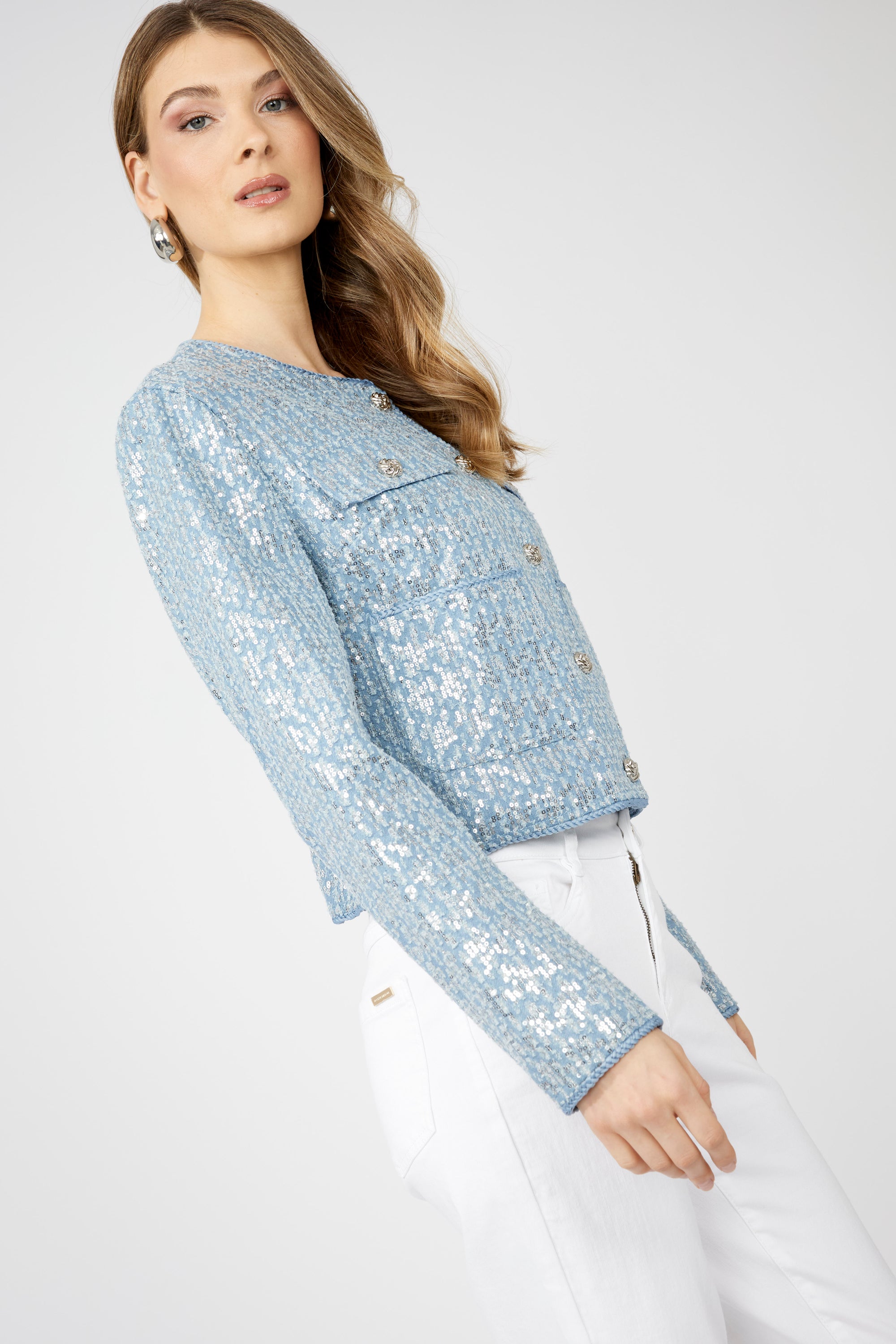 251512 Blue Shimmer Evening Jacket