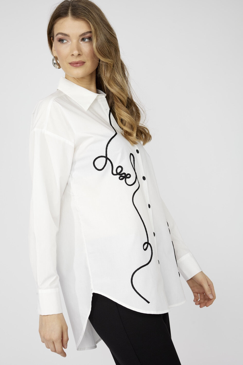 251556 Linier Line Print Shirt