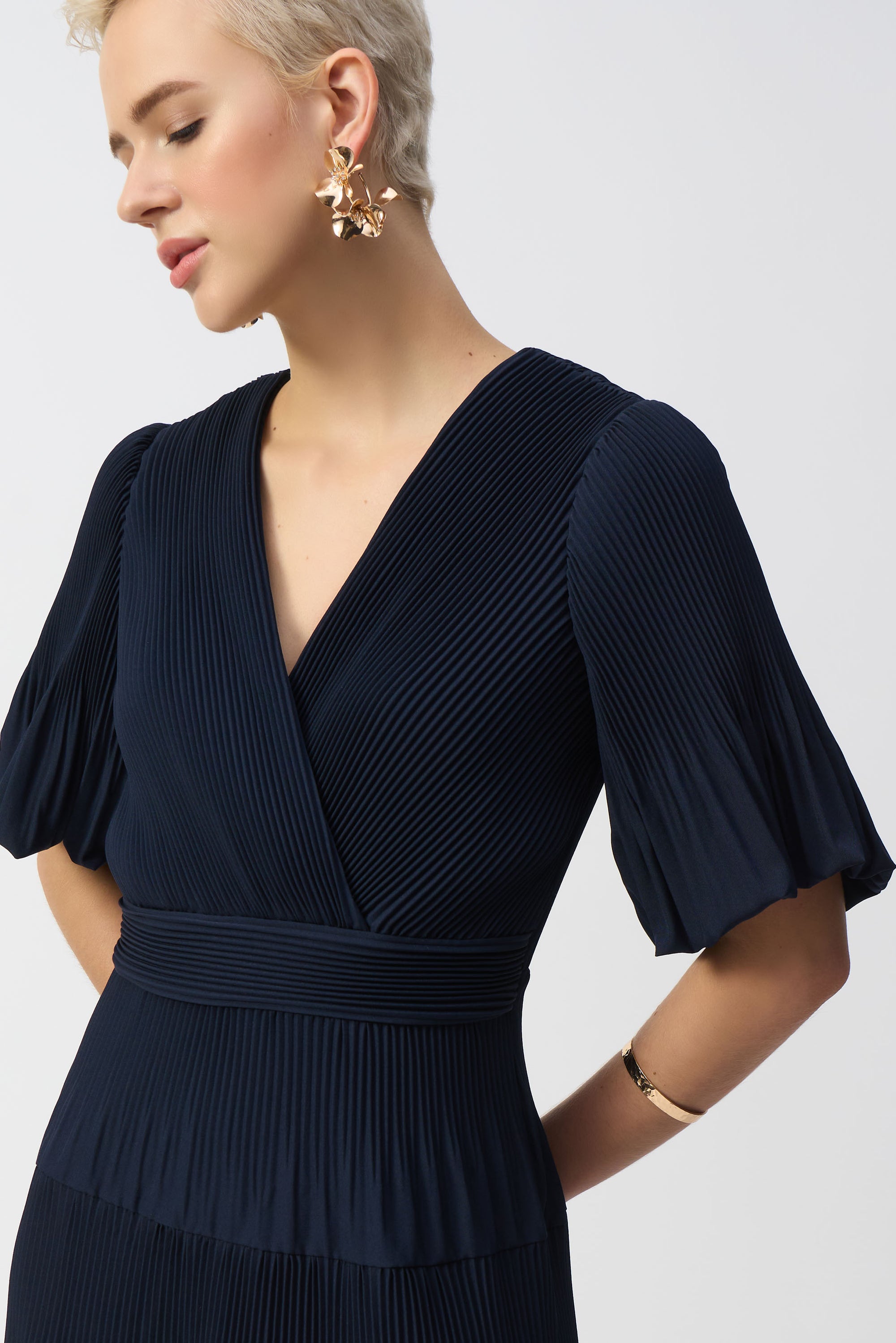 251905 V Neck Pleated Fit & Flare dress - Darling 251905 V Neck Pleated Fit & Flare dress - Darling