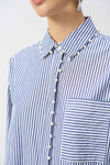 251942 Denim Blue Stripe Cotton Pearl Shirt