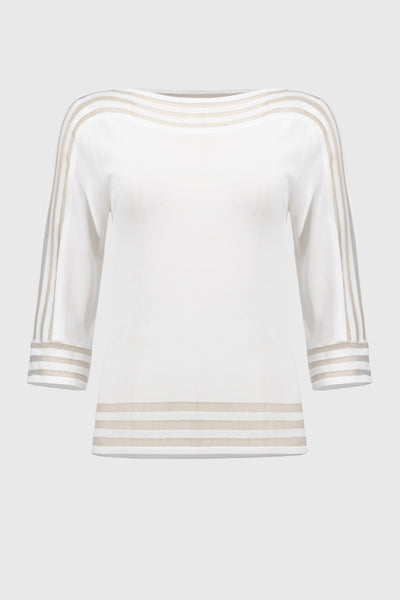 251946 Lightweight Pullover with Mesh Stripe Detail