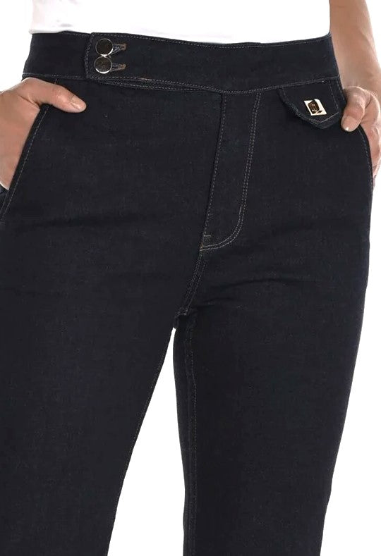 256759U Bootleg Double Button Tab Jean