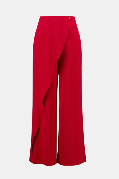 252004 Woven Wide-leg Pants With Asymmetrical Overlay