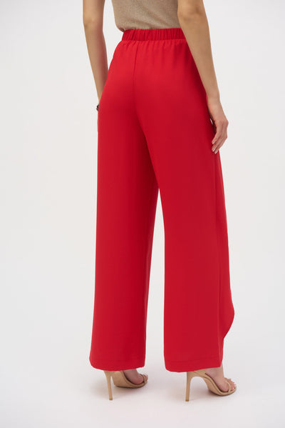 252004 Woven Wide-leg Pants With Asymmetrical Overlay