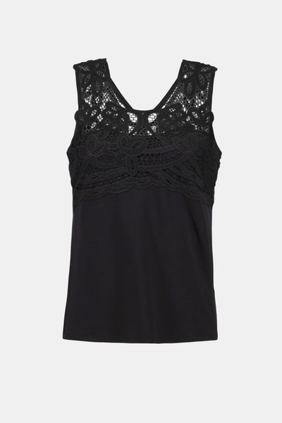 252076  Double  Lace V  S/less Top