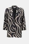 252152 Abstract Print Seersucker Straight Blazer