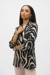 252152 Abstract Print Seersucker Straight Blazer