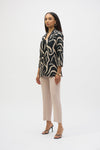 252152 Abstract Print Seersucker Straight Blazer