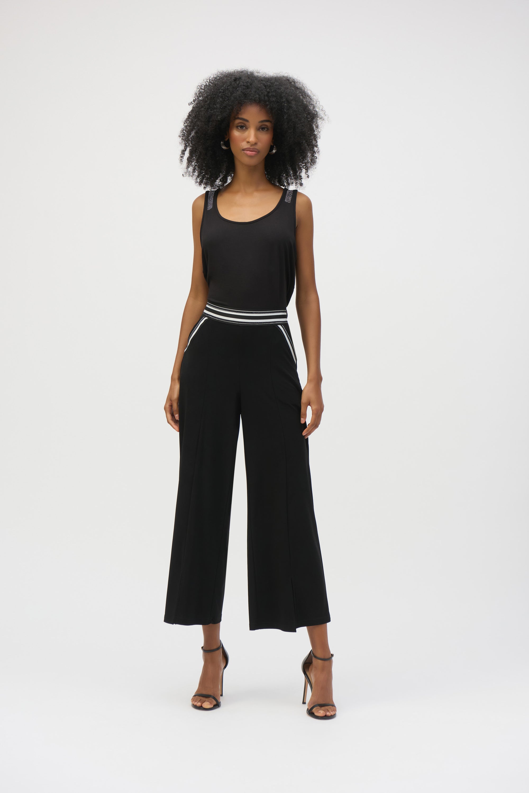 252153 Euro Knit Wide Leg Stripe Pocket Pants