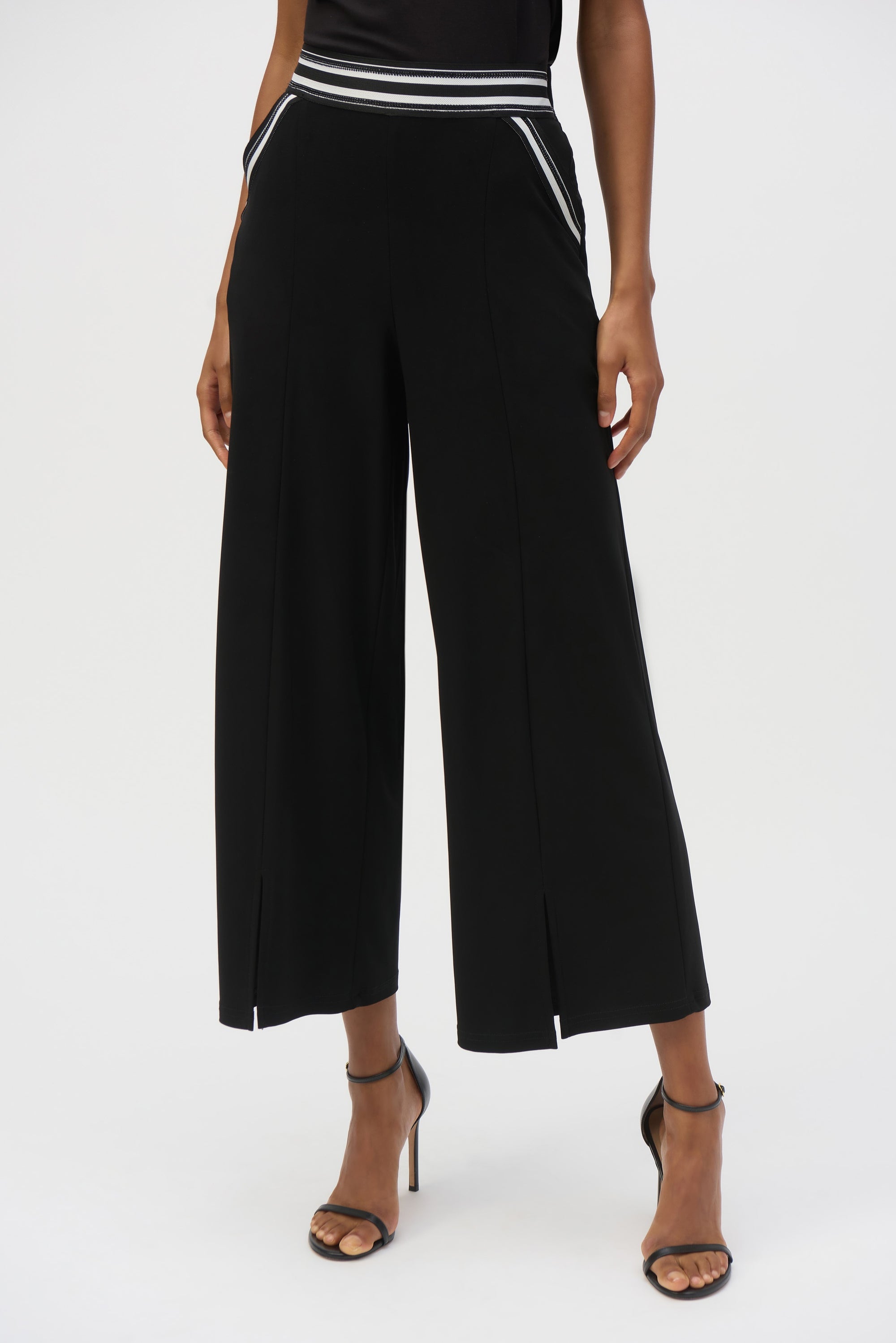 252153 Euro Knit Wide Leg Stripe Pocket Pants
