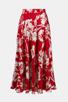 252176 Floral Full Length Fluted Skirt