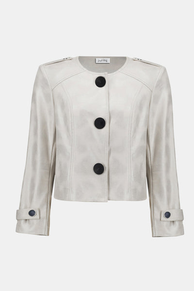 252918 Dome Front Faux Suede Jacket