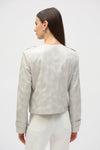 252918 Dome Front Faux Suede Jacket