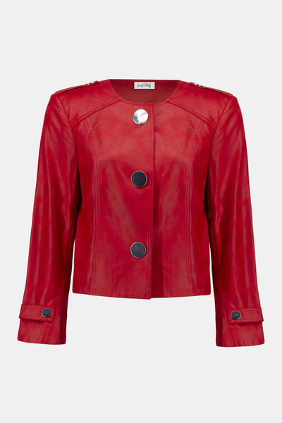 252918 Dome Front Faux Suede Jacket
