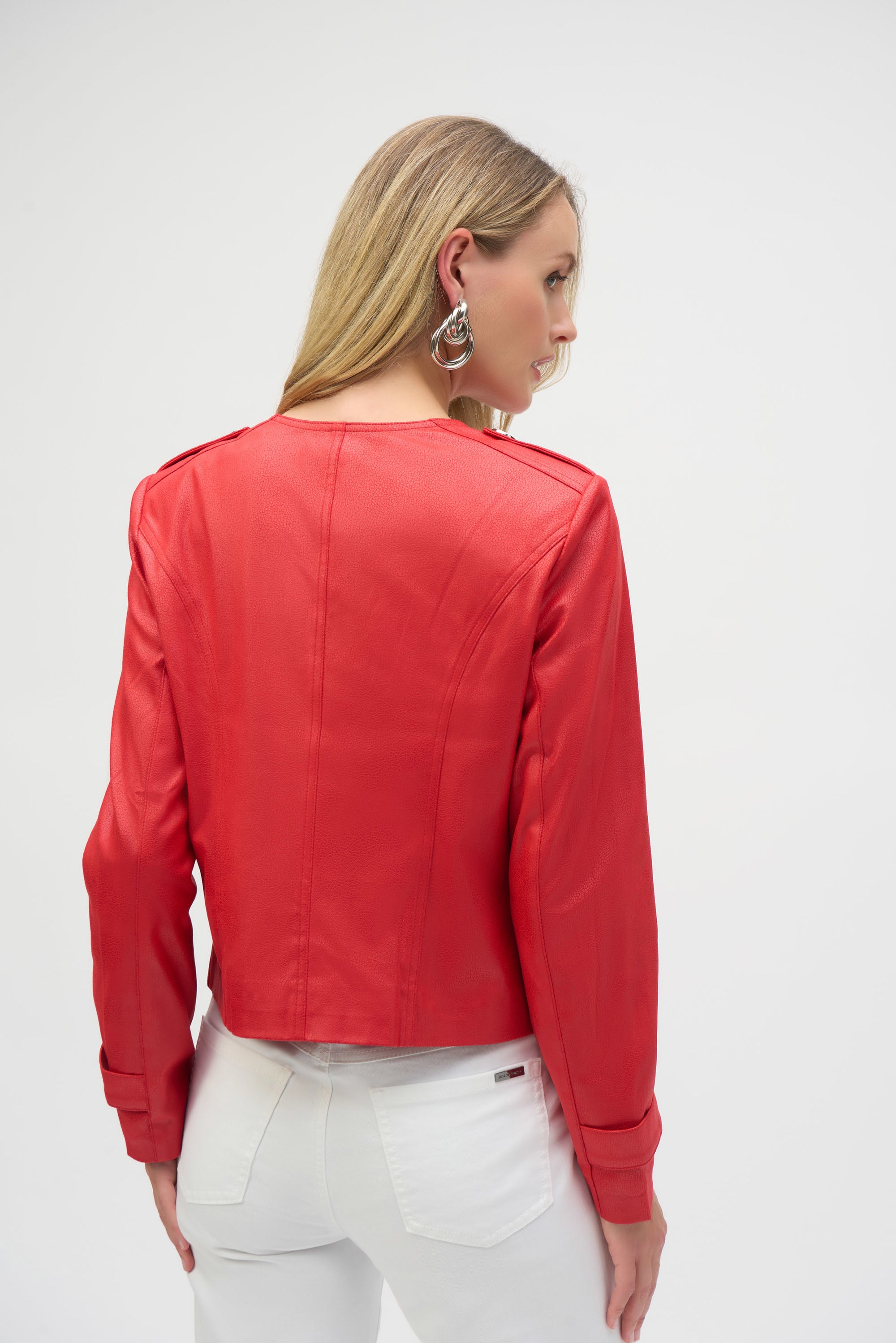 252918 Dome Front Faux Suede Jacket