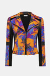 252919 Scuba Print Zip Panel Biker Jacket