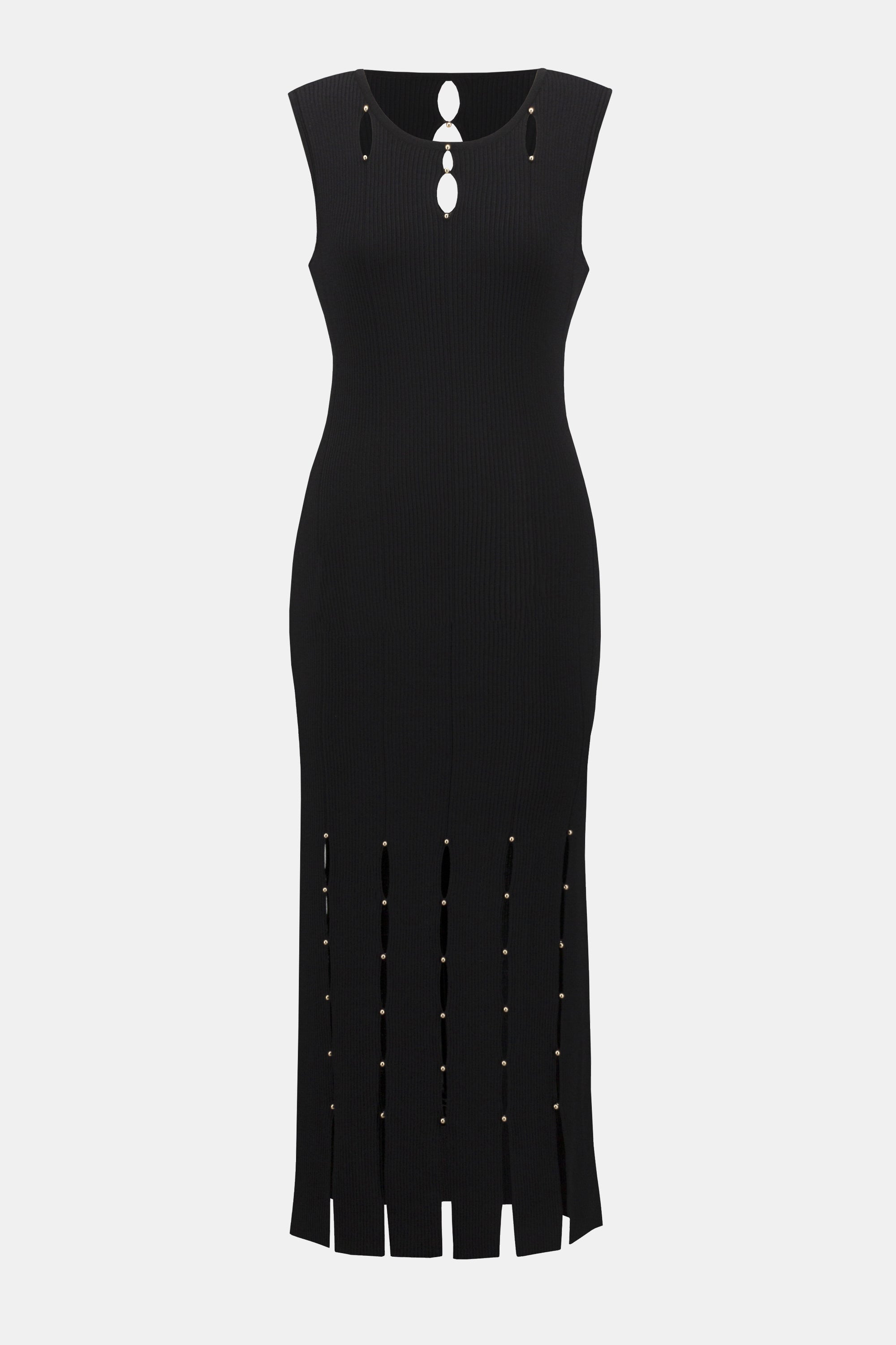 252925 Sweater Knit Stud Panel Midi Dress