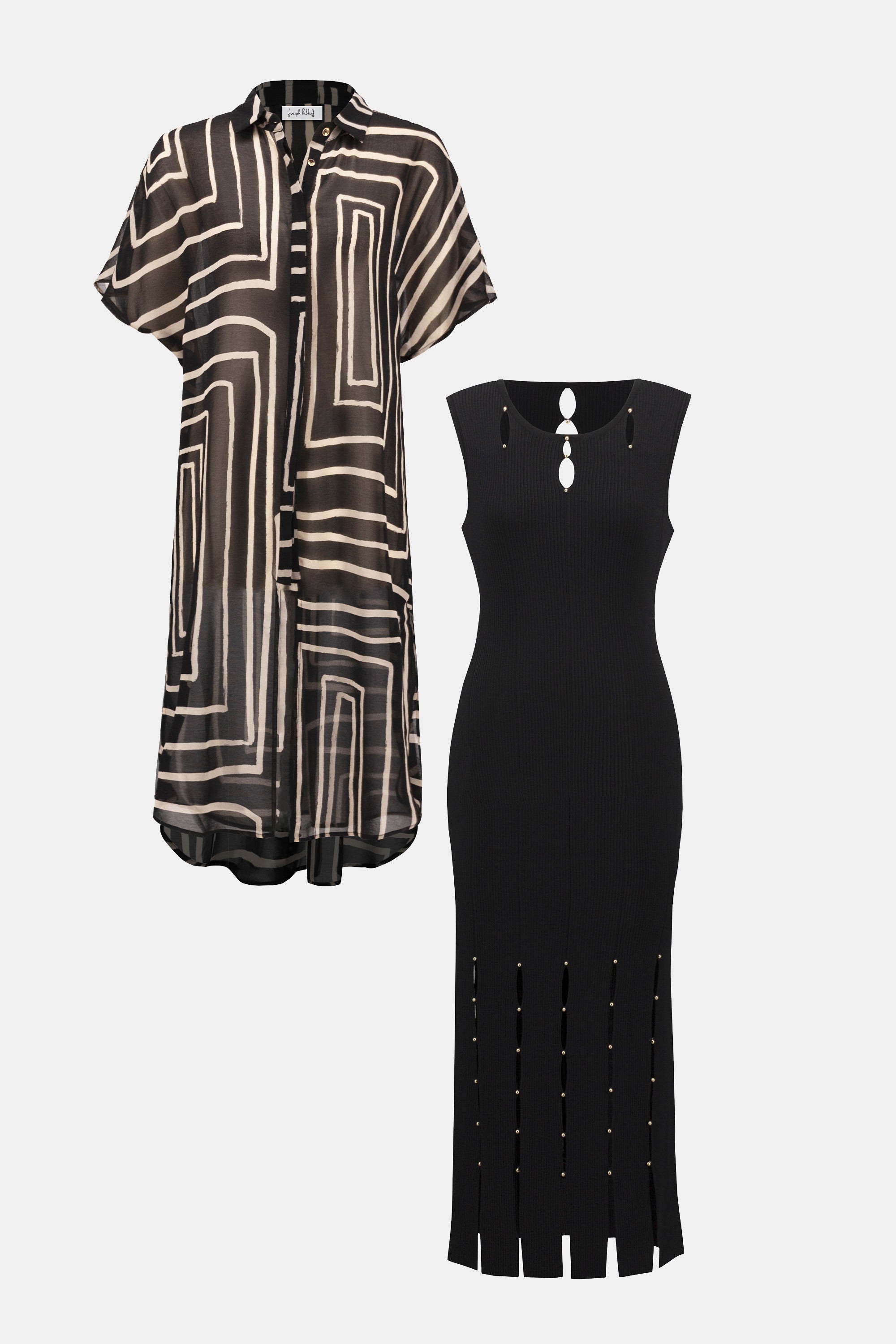 252934 Geometric Print Layering Duster