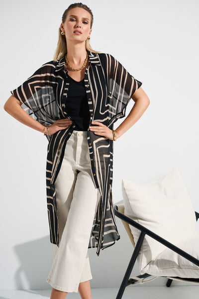 252934 Geometric Print Layering Duster