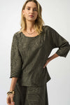 253002 Pleated Satin Boxy Top
