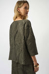 253002 Pleated Satin Boxy Top