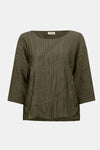253002 Pleated Satin Boxy Top