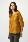 253002 Pleated Satin Boxy Top