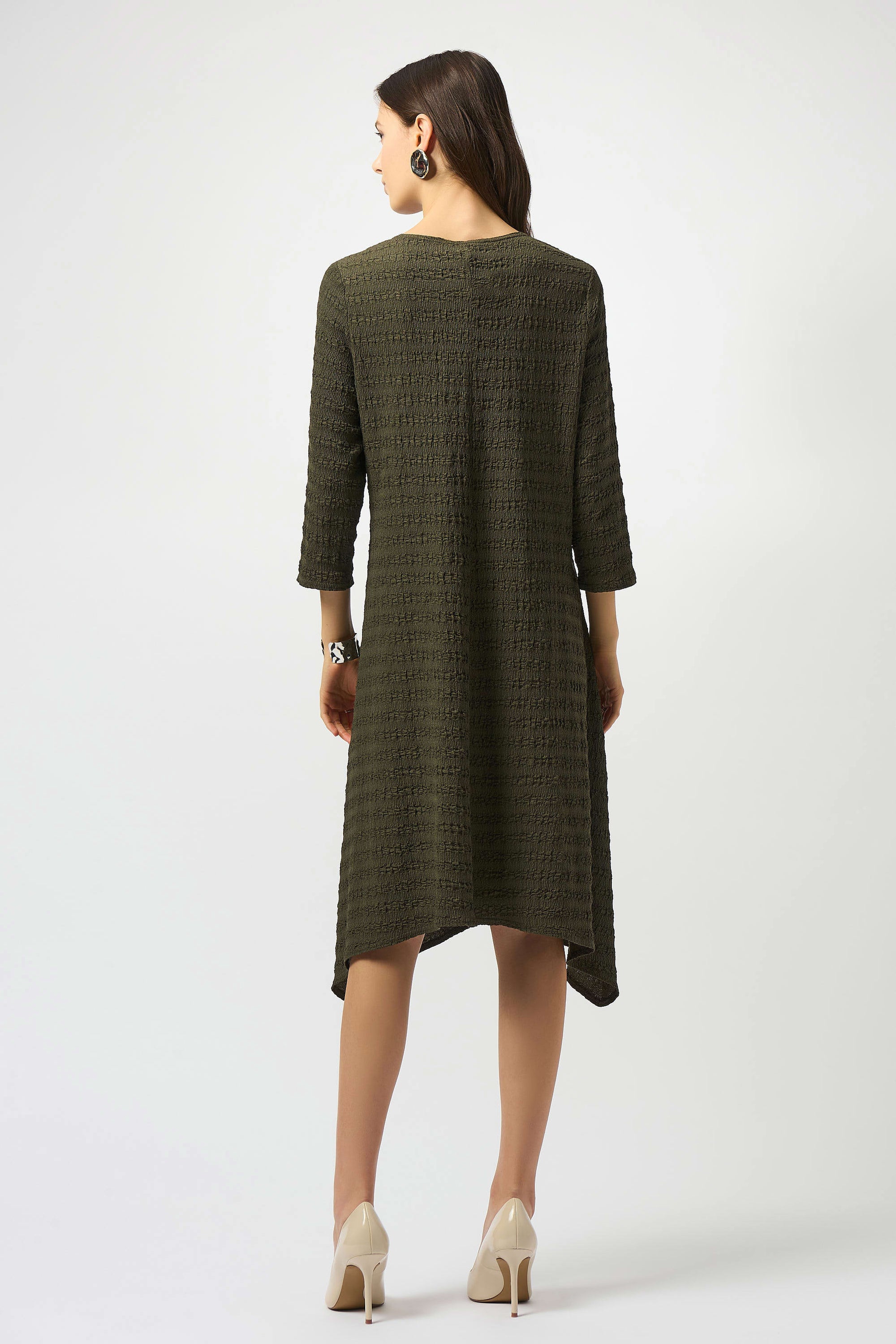 253023 Textured Knit A-Line Pocket Dress
