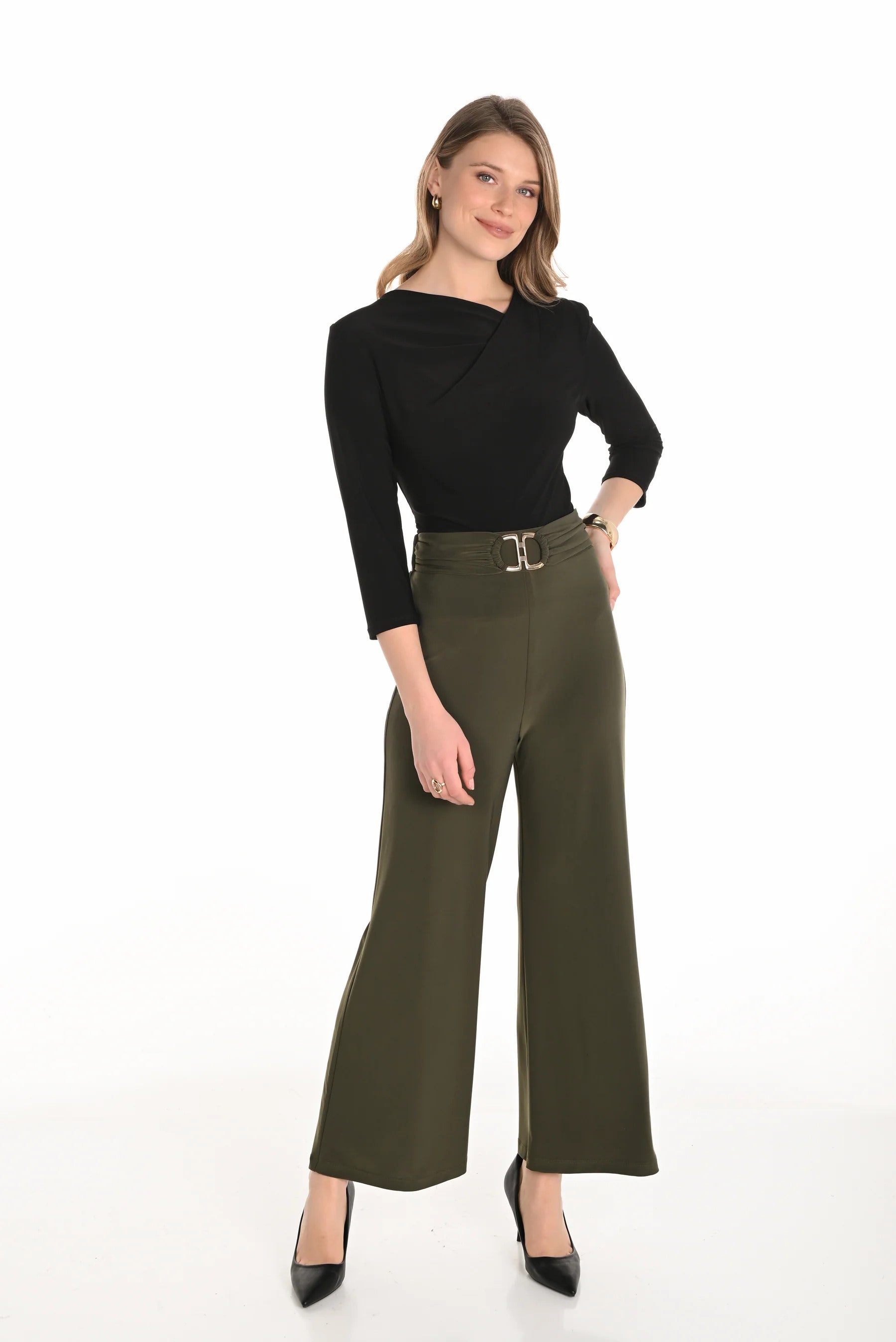 253037 Buckle Band Evening Pant