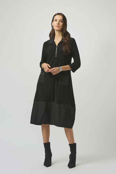 253066 Zip Collar Panel & Patch Tulip Dress