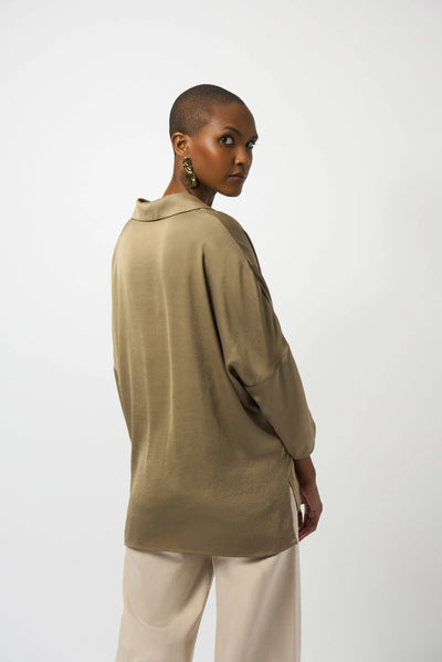 253076 Hammered Satin Boxy Top