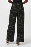 253080 Jacquard Knit Abstract Print Wide-Leg Pants