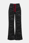 253080 Jacquard Knit Abstract Print Wide-Leg Pants