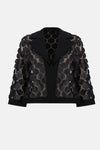 253089 Embroidered Mesh Boarder Trim Trapeze Jacket