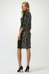 253093  Silky Knit Abstract Print Sheath Dress